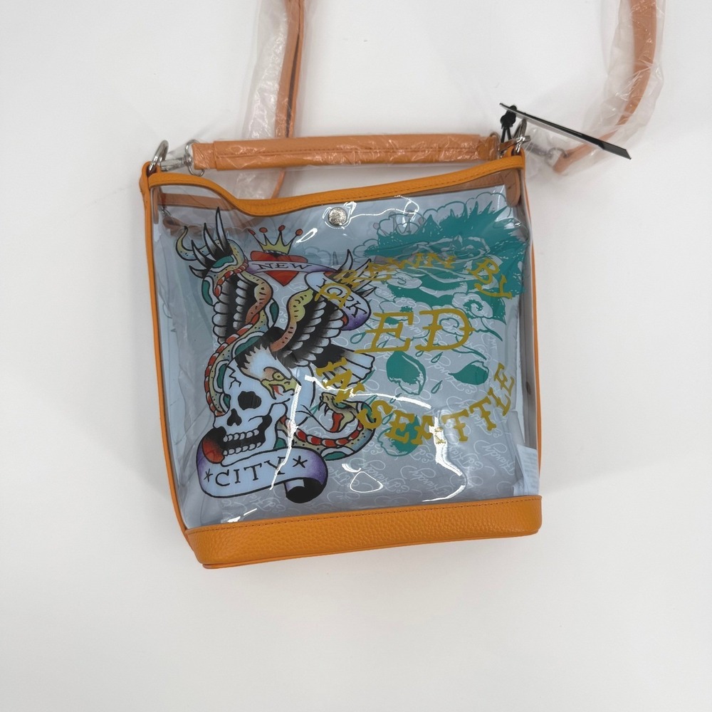 New Ed Hardy Y2K Clear Swim Beach Drawn By Ed in Seattle Bucket Crossbody Bag